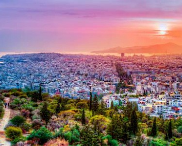 Athene panorama sunset