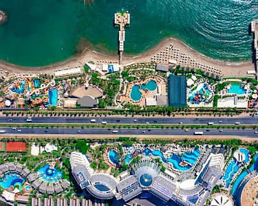 Long Beach Resort Turkije overview bovenaf