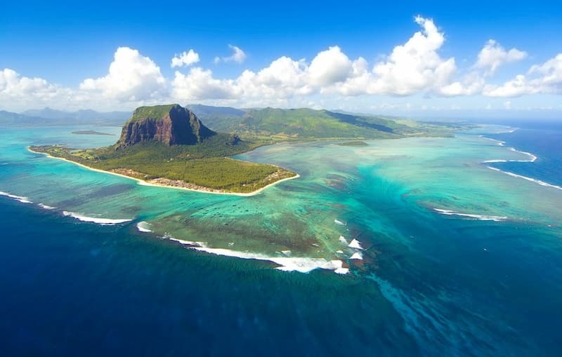 Mauritius onderwater waterval