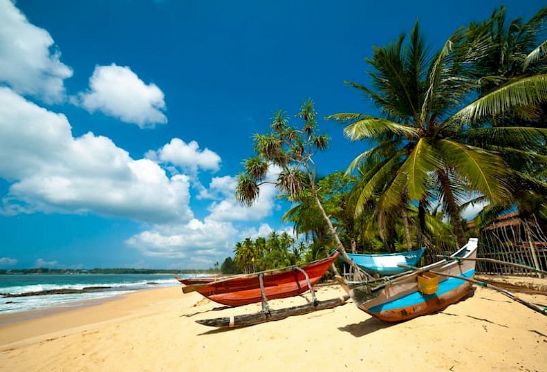 Strand Sri Lanka vissersboten
