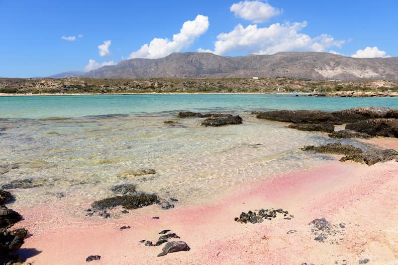 Roze strand bij Elafonisi op Kreta