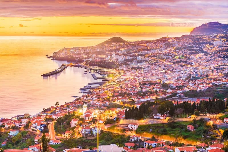 Funchal Madeira zonsondergang