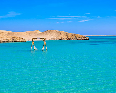 Giftun Island hangmat in de zee in Egypte