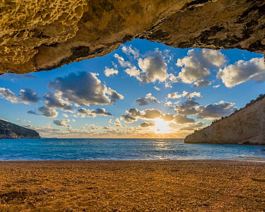 Porto Katsiki Beach grot Lefkas zonsondergang