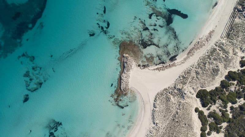 Formentera strand van bovenaf