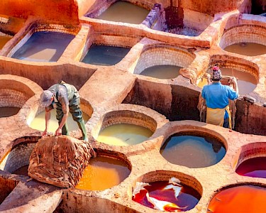 Traditionele leerlooierij Fez