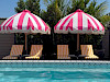 Privada Stays Eagle Aruba zwembad met roze parasols