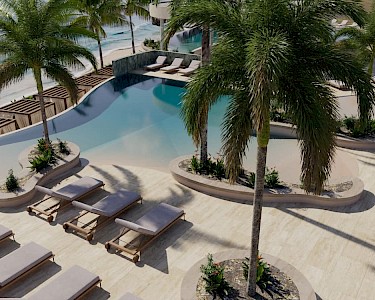 TUI BLUE Curaçao zwembad en ligbedjes