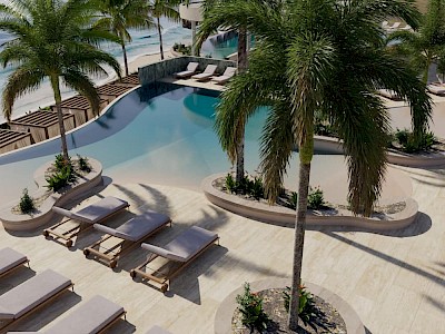 TUI BLUE Curaçao zwembad en ligbedjes