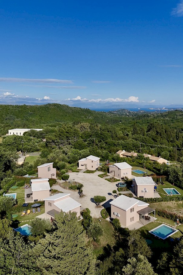 Droneshot Epta Karpi Villas Corfu