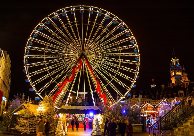 Kerstmarkt in Lille met reuzenrad