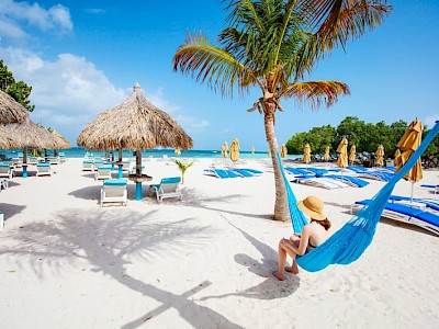 Aruba hangmat op het strand