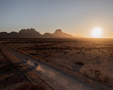 Omgeving zonsondergang Namibië
