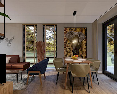 Buytenplaets Rhenen eetkamer (artist impression)