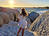 Kaapstad Camps Bay Beach strand tijdens zonsondergang