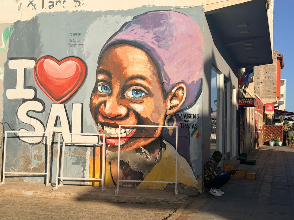 I love Sal muurtekening in Santa Maria