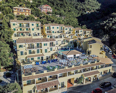 Corfu Aqua Nissaki Griekenland van bovenaf