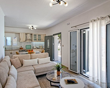 Huis Vasiliki Ithaki woonkamer