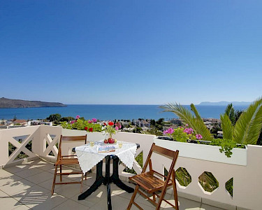 Woningen Alexandros Kreta balkon met uitzicht