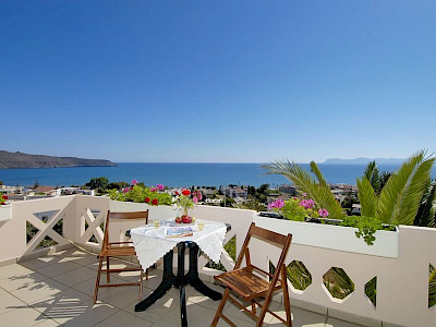 Woningen Alexandros Kreta balkon met uitzicht