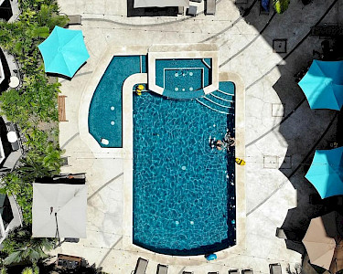 Oceano BoutiqueHotel en Gallery Costa Rica zwembad van bovenaf